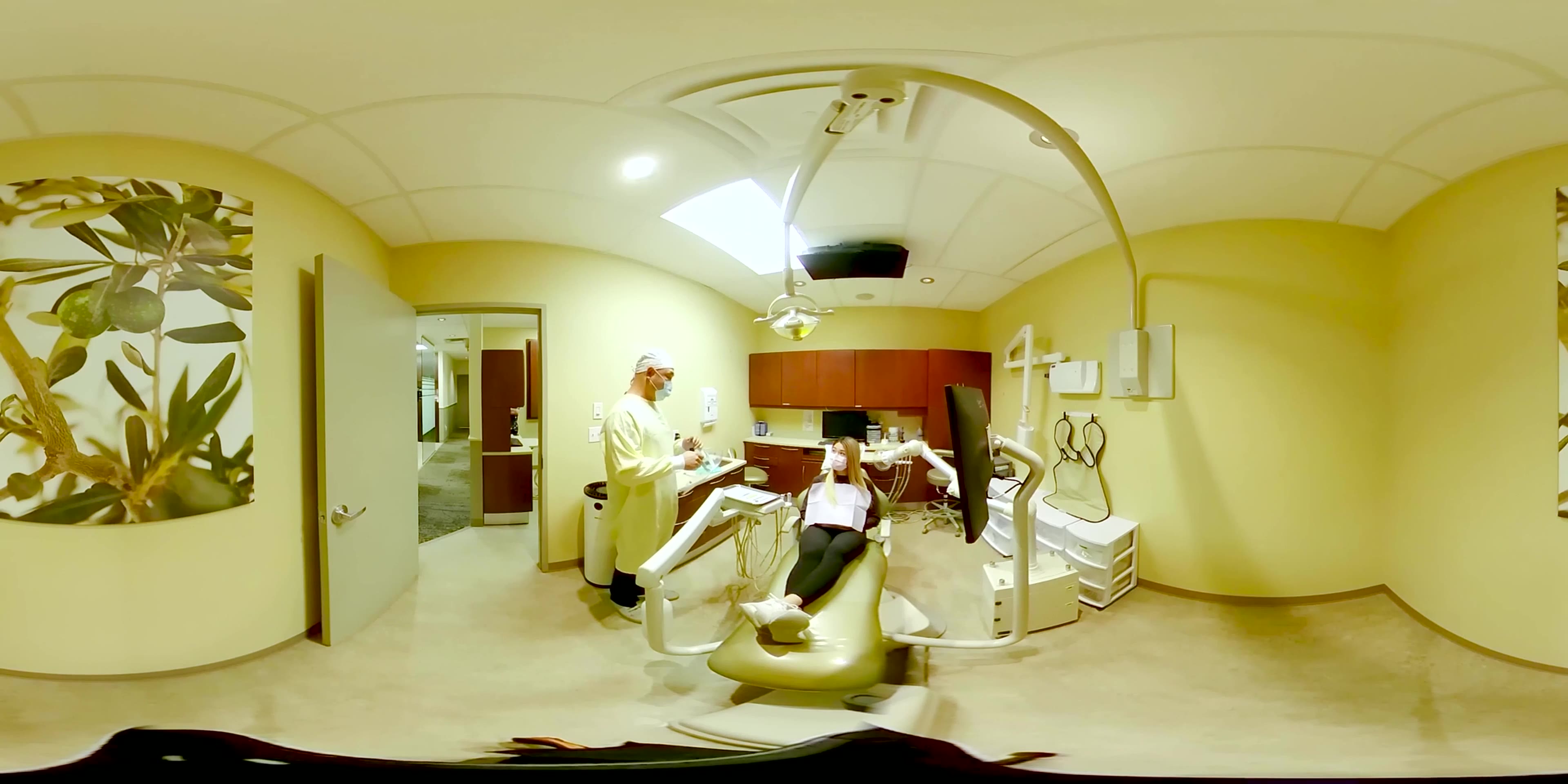 360 video of a dental exam in progress