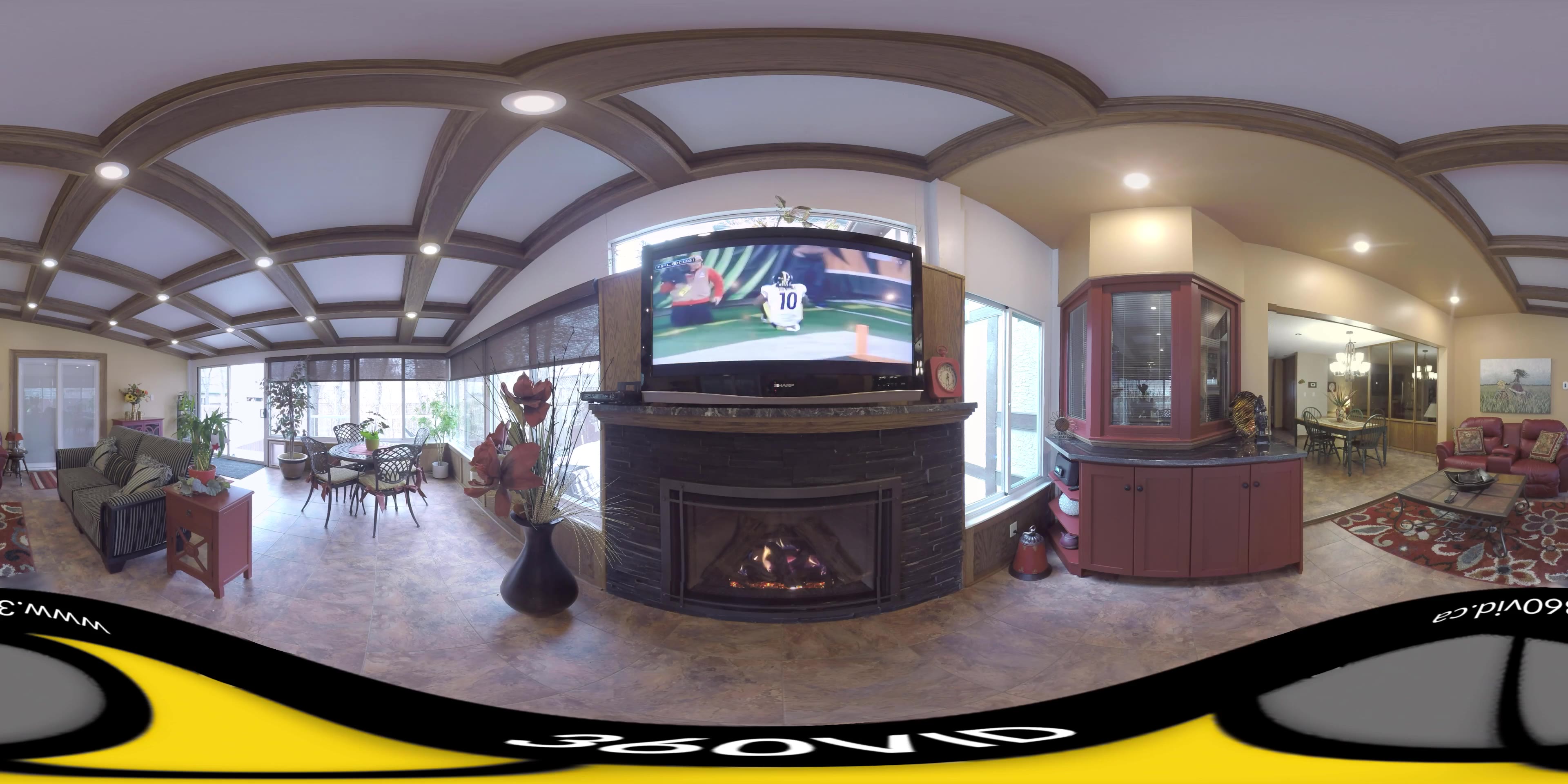 360 video of a sun and shade home addition sunroom